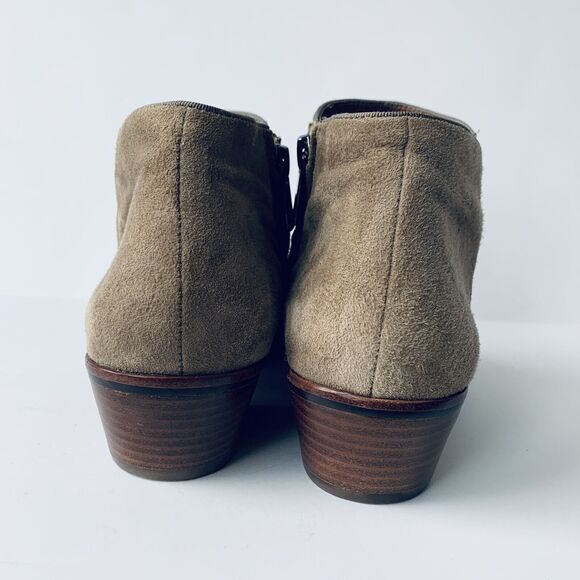 Sam Edelman Petty Ankle Booties Suede Taupe Side Zip Casual Fall Autumn 7.5 M - Picture 5 of 9